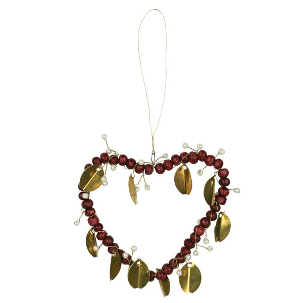 The Holiday Aisle® Beaded Heart Ornament Wayfair